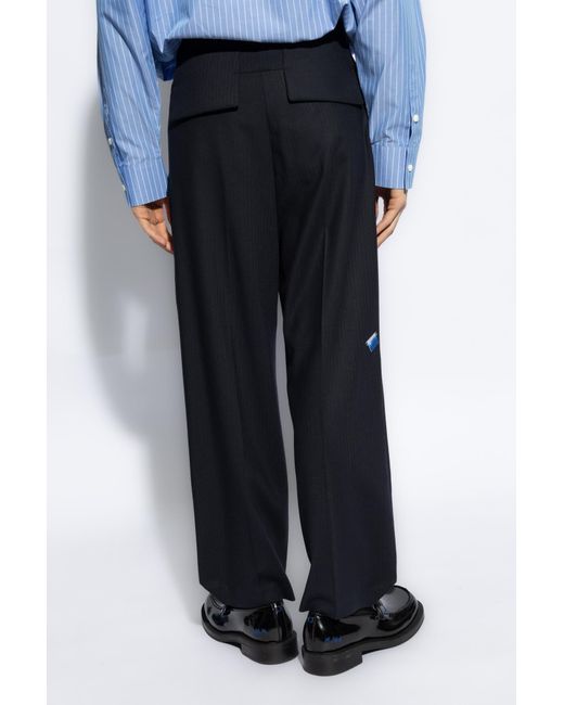 Adererror Blue Wool Trousers With Pleat