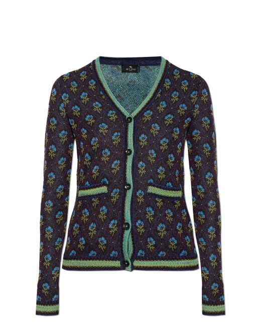 Etro Black Cardigan With Lurex Thread