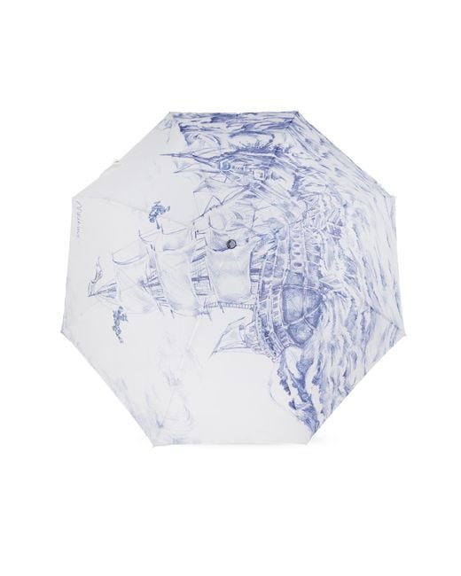 Moschino Blue Folding Umbrella