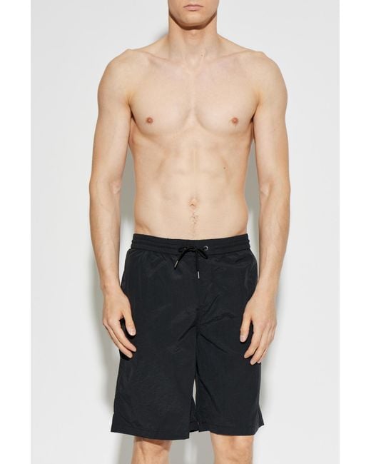 AllSaints Black "Pier" Swim Shorts for men