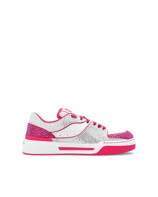 Dolce & Gabbana Pink ‘New Roma’ Sneakers