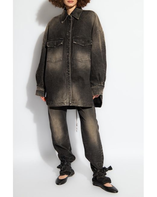 The Attico Gray Oversize Denim Jacket