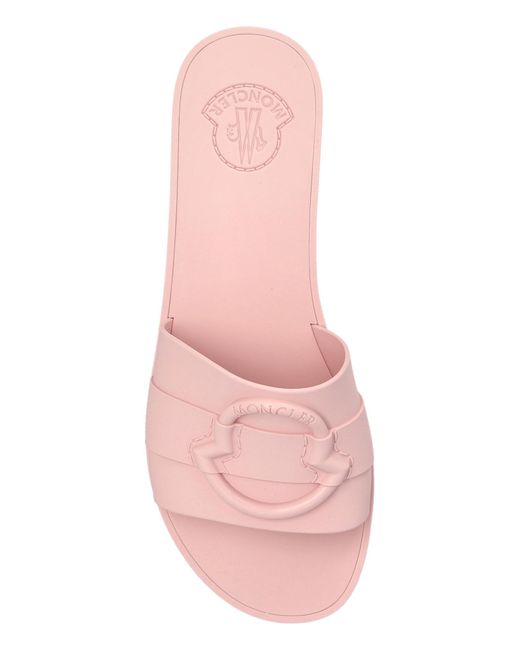 Moncler Pink Slides With Logo