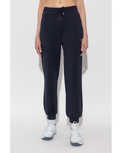 EA7 Blue Sweatpants With Ribbed Cuffs