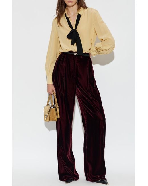 Valentino Garavani Purple Velvet Trousers