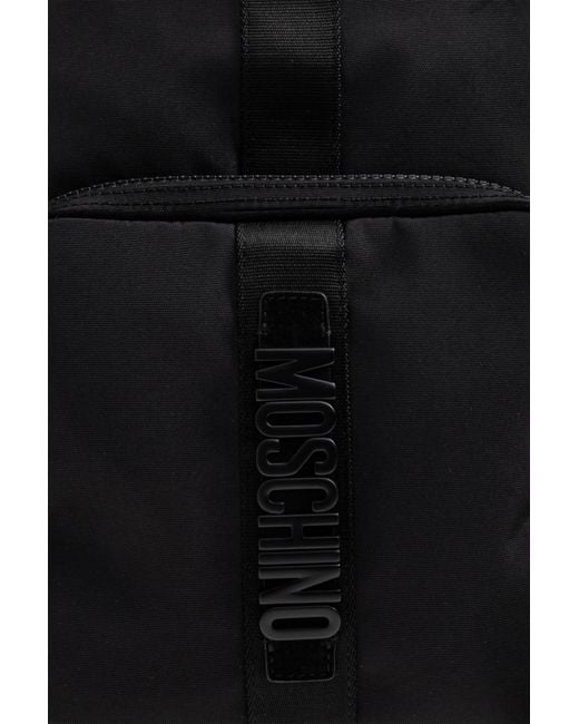 Moschino Black Backpack With Logo for men