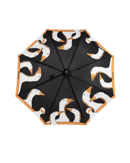 Moschino Black Parasol With Print