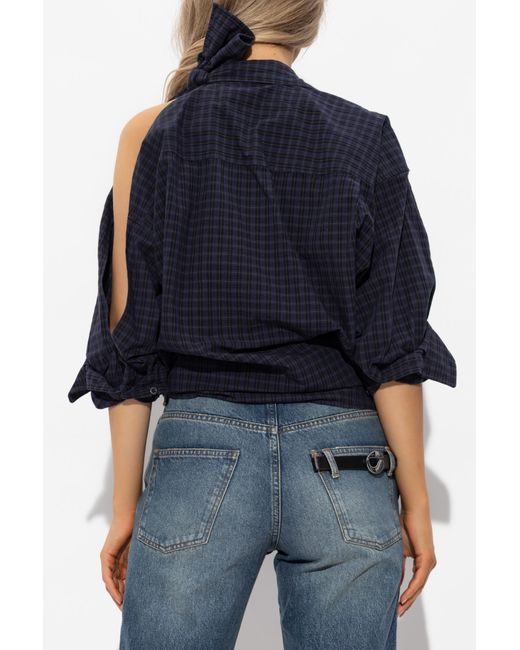 Alexander Wang Blue Checked Pattern Shirt,