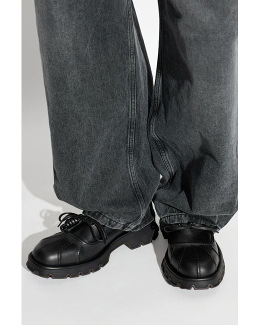 Loewe Black 'Bobby' Leather Loafers for men
