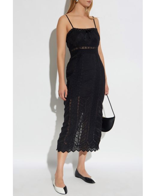 LoveShackFancy Black Dress "Celadine"