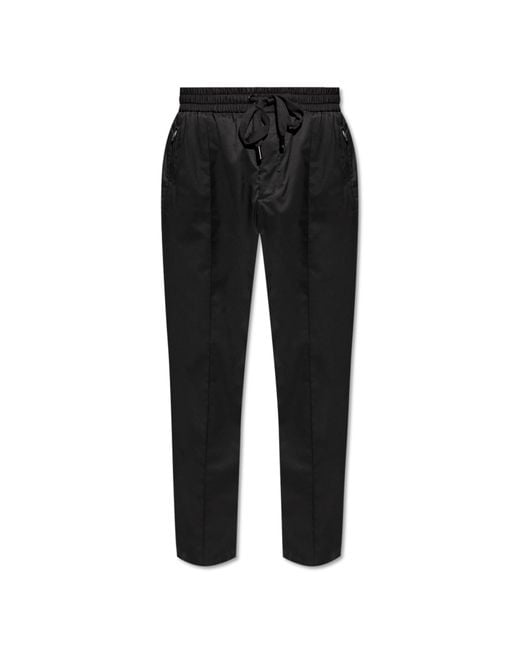 Dolce & Gabbana Black Trousers With Stitching On The Legs, for men
