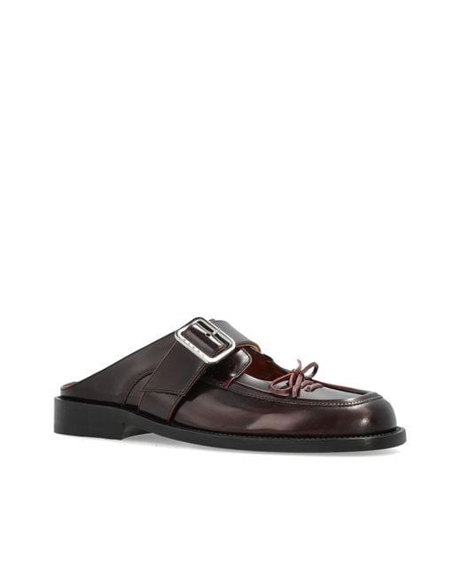 Marni Black Leather Slides