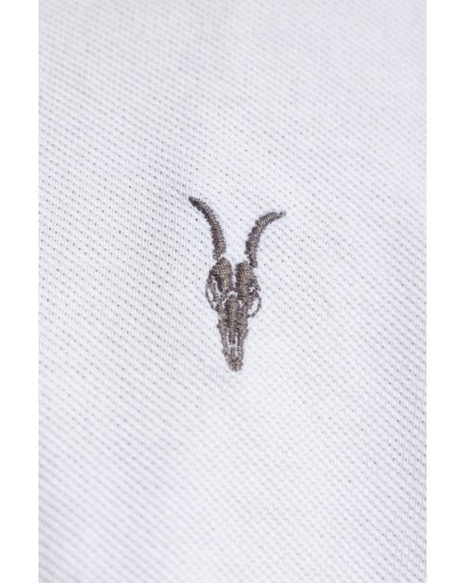 AllSaints White Polo With Embroidered Logo for men