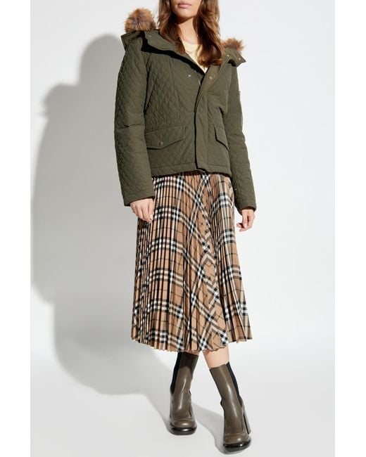 Burberry Green Jacket With Detachable Collar
