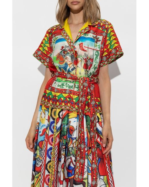 Dolce & Gabbana Multicolor Shirt With Carretto Pattern
