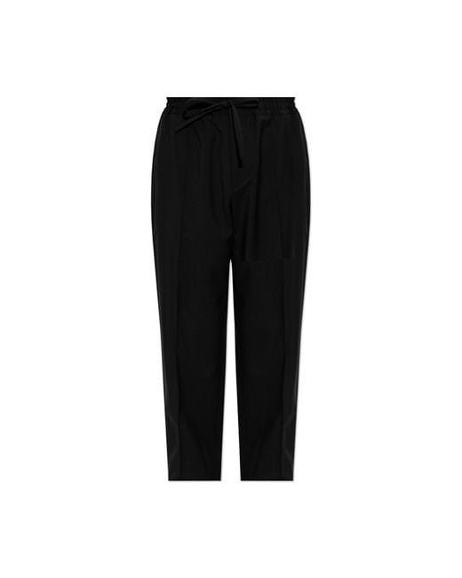 Valentino Garavani Black Wool Pleated Trousers for men
