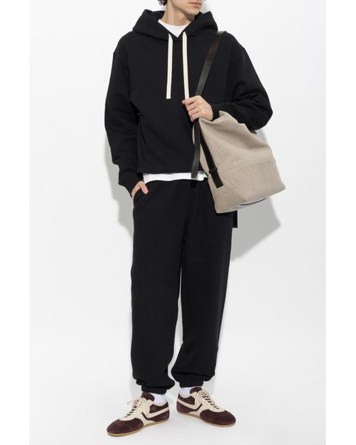 Jil Sander Black Sweatpants With Printed Logo for men