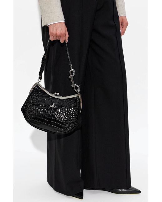 Vivienne Westwood Black 'Charm Frame' Shoulder Bag