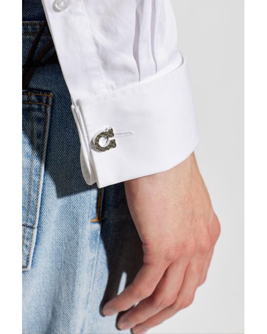 Ferragamo Black Brass Cufflinks for men