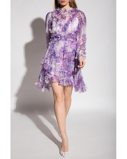 Dolce & Gabbana Purple Dress With Floral Motif