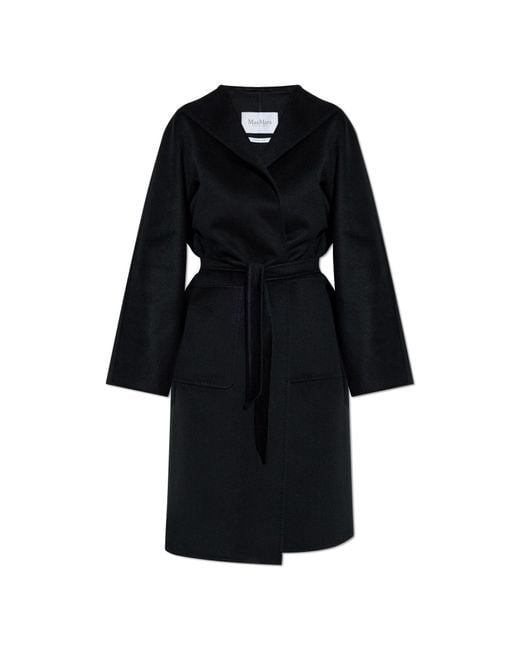 Max Mara Black Cashmere Coat 'Lilia'