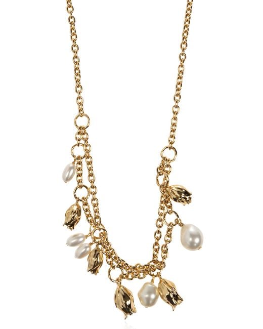 Chloé Metallic "Tulip" Necklace