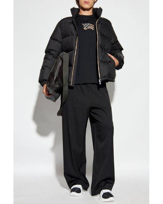Burberry Black Down Jacket With Hood for men