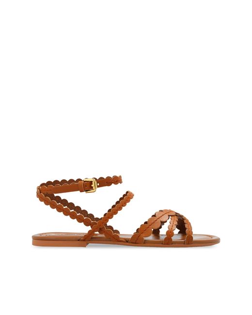 See By Chloé Brown 'kaddy' Leather Sandals,