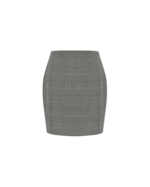 Balmain Gray Houndstooth Skirt