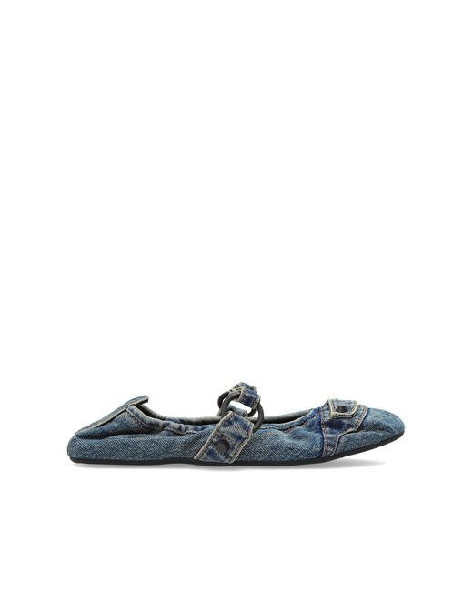 Balenciaga Blue "City" Denim Ballerinas