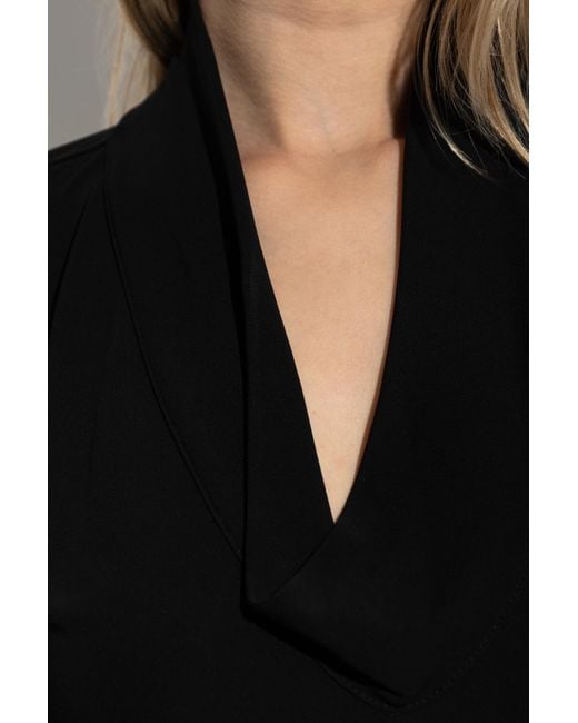 Lemaire Black Dress With Draped Neckline