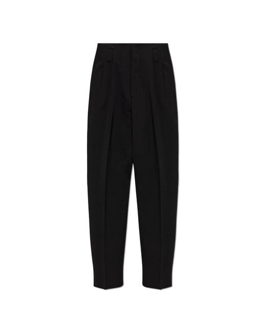 Versace Black Wool Pleated Trousers for men