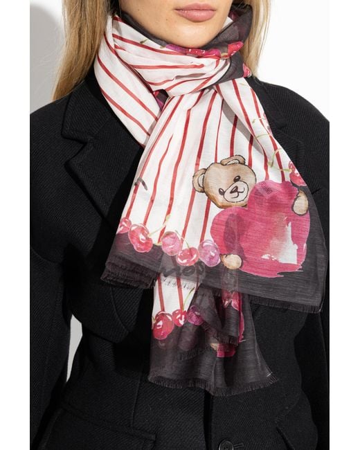 Moschino Red Scarf With Print