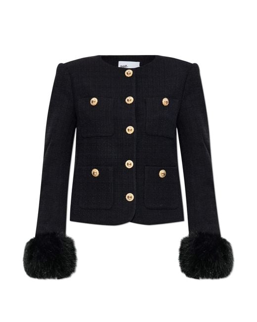 Self-Portrait Black Tweed Jacket