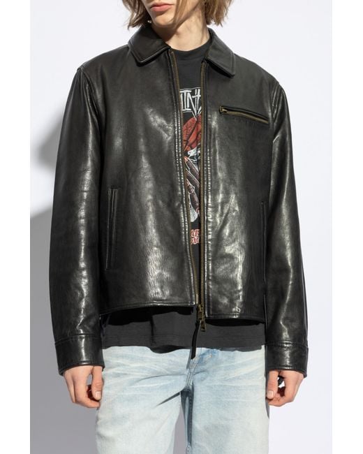 AllSaints Black Leather Jacket 'Miller' for men