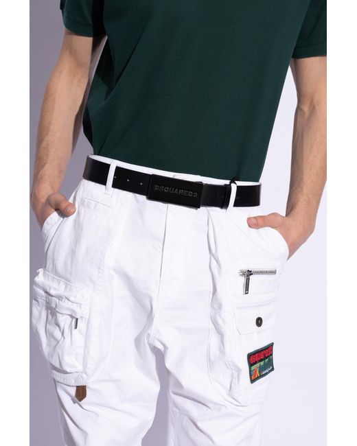 DSquared² Black Leather Belt for men