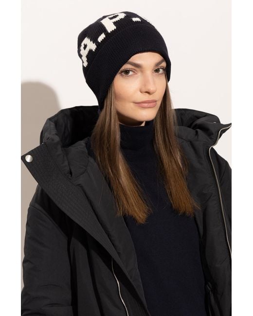 A.P.C. Black Cap With Logo