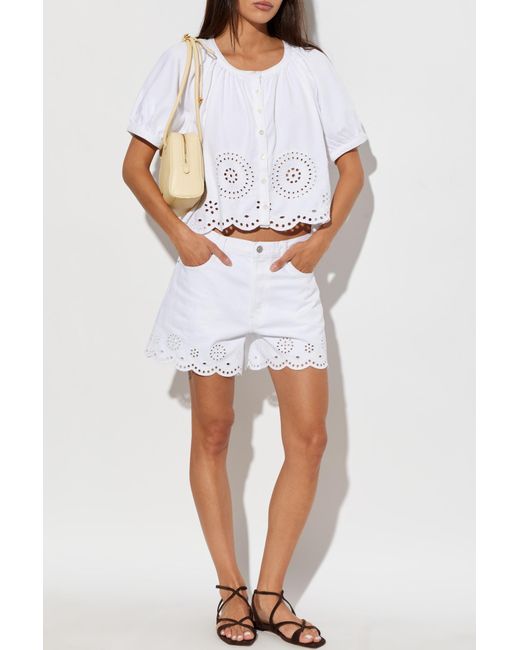 FRAME White Top With Openwork Trim
