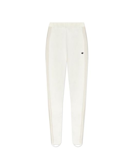 Adidas Originals White Sweatpants With Logo-Shaped Appliqué