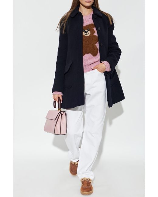 Moschino Blue Wool Coat
