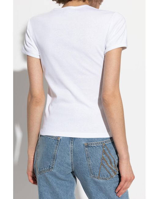Coperni White T-Shirt With Decorative Cut-Outs