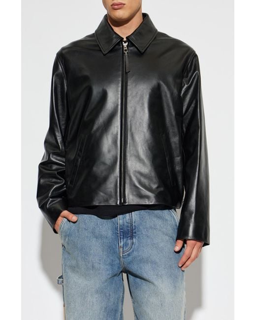 Loewe Blue Leather Jacket for men