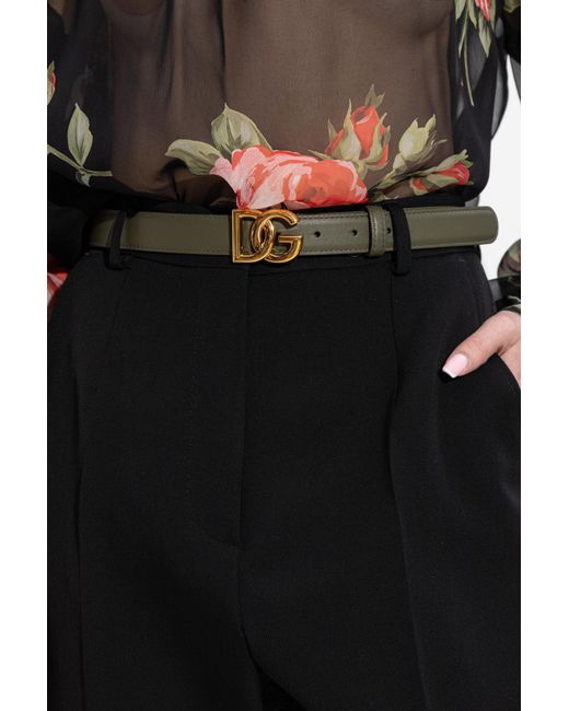 Dolce & Gabbana Green Leather Belt