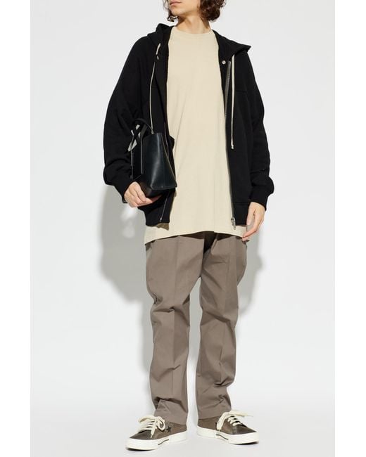 Rick Owens Black Cotton Hoodie for men