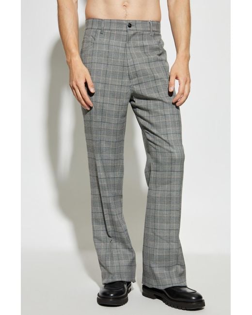 Amiri Gray Plaid Patterned Trousers for men