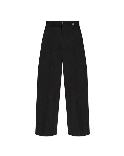 Balenciaga Black Loose-Fit Pleated Trousers for men