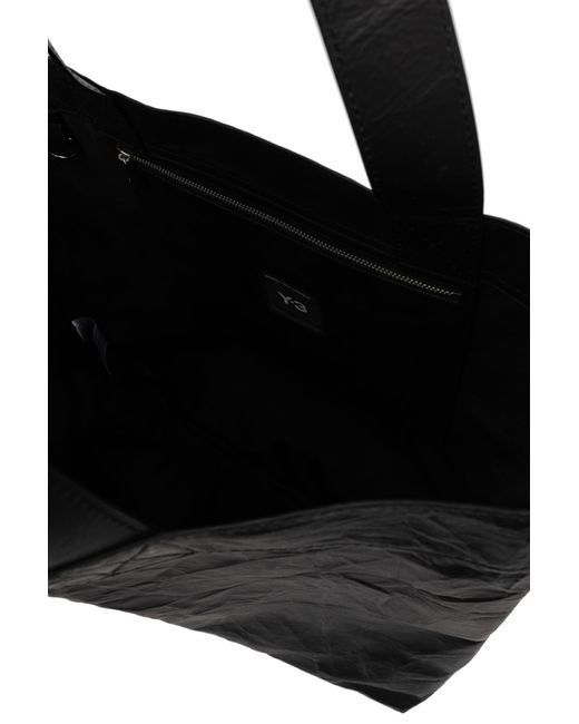 Y-3 Black Shopper Bag With Logo