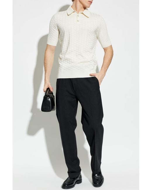 Dolce & Gabbana White Silk Polo for men