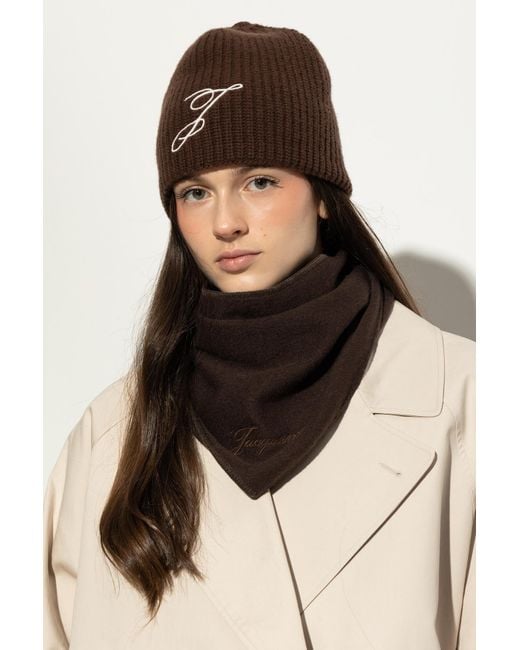 Jacquemus Black Wool Hat 'Espiral'