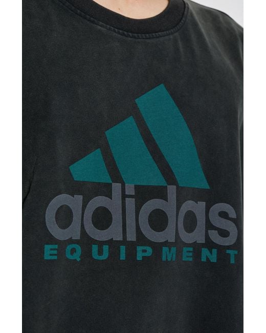 Adidas Originals Black T-Shirt With Printed Logo for men